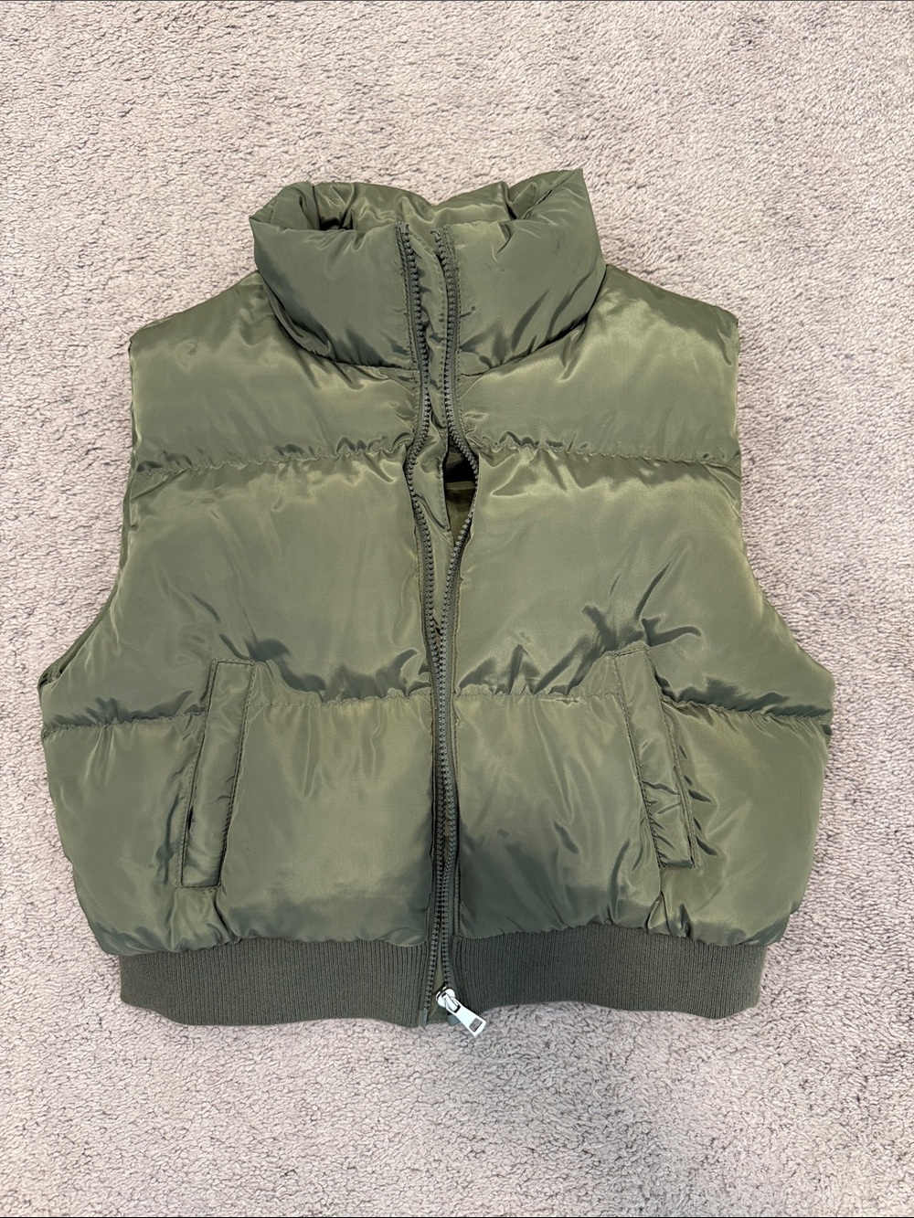 NWT Justify Olive Green Quilted Jacket Size S